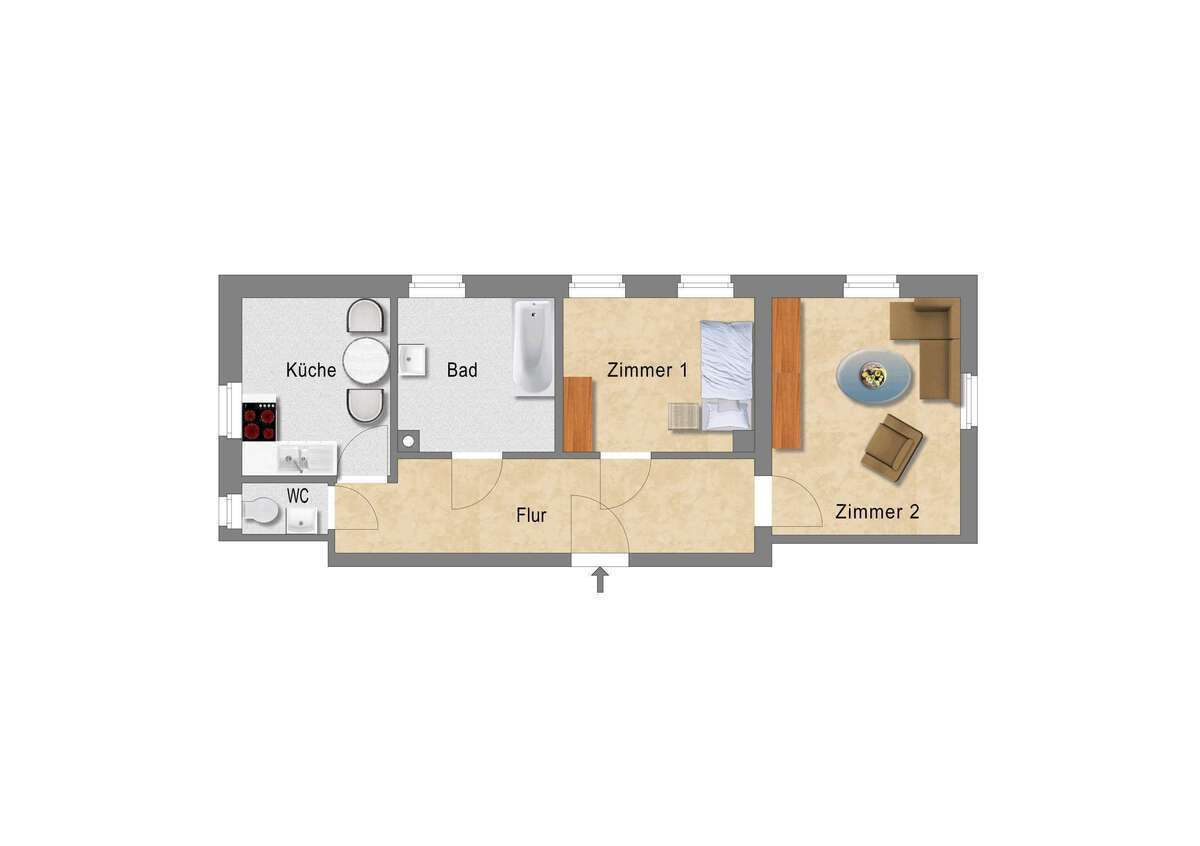 Wohnung zur Miete 799 € 2 Zimmer 55 m²<br/>Wohnfläche EG<br/>Geschoss Ludwig-Kugelmann-Straße 12 Großzschachwitz (Alte Str.) Dresden 01259