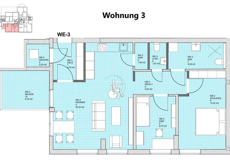Wohnung zum Kauf - Erstbezug provisionsfrei 366.300 € 3 Zimmer 79,6 m² frei ab sofort Schweich 54338