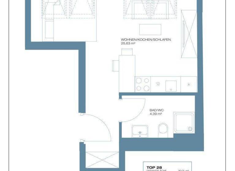Studio zum Kauf provisionsfrei 270.000 € 1 Zimmer 30 m² 5. Geschoss Ruthnergasse Wien 1210