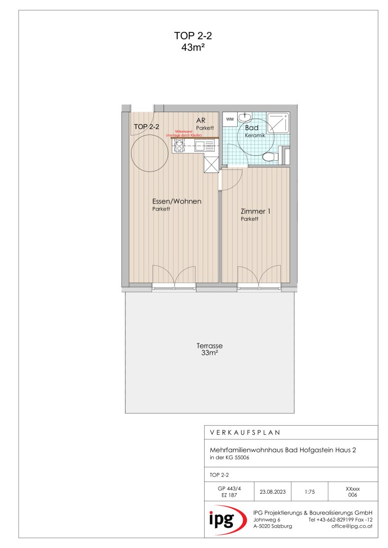 Wohnung zum Kauf 255.000 € 2 Zimmer EG<br/>Geschoss Bad Hofgastein 5630