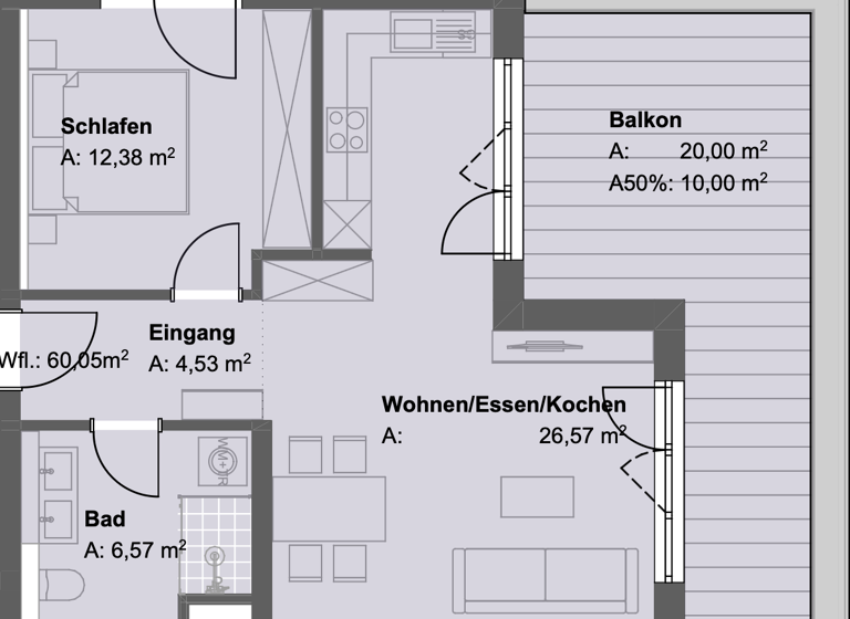 Penthouse zur Miete 740 € 2 Zimmer 60,1 m² Geschoss 1/3 frei ab sofort Am Steinkart Griesbach Bad Griesbach i.Rottal 94086