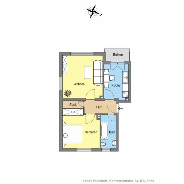 Wohnung zur Miete 680 € 2 Zimmer 50 m²<br/>Wohnfläche 10.01.2025<br/>Verfügbarkeit Rombergstr. 13 Zeilsheim Frankfurt am Main 65931