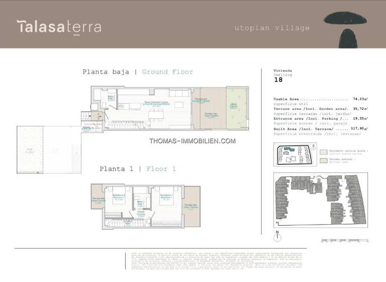 Reihenmittelhaus zum Kauf 340.000 € 4 Zimmer 74 m² 36 m² Grundstück El Vergel 03770