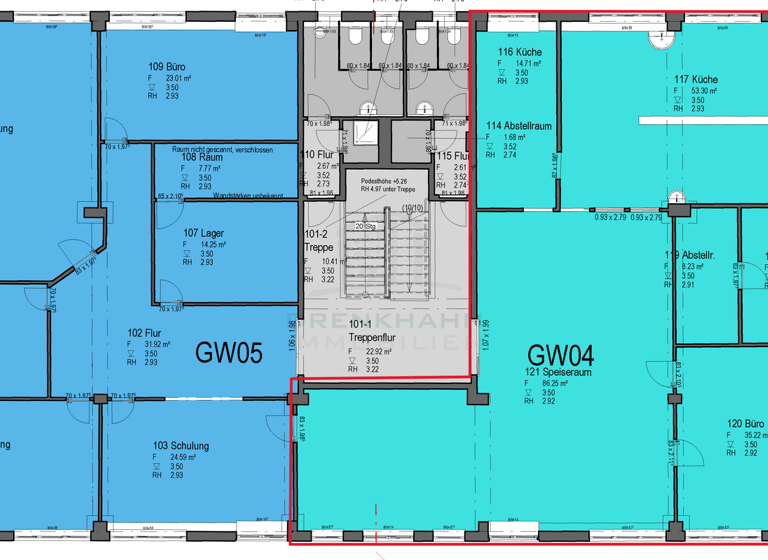 Bürofläche zur Miete 9,90 € 422 m² Bürofläche teilbar ab 166,9 m² Goerdelerstraße 27 Reutershagen Rostock 18069