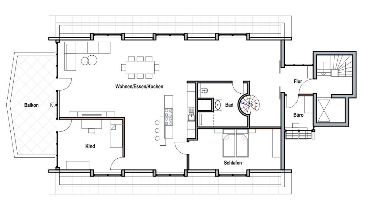 Loft zur Miete 1.550 € 3 Zimmer 142 m²<br/>Wohnfläche 2.<br/>Geschoss Wiesloch Wiesloch 69168