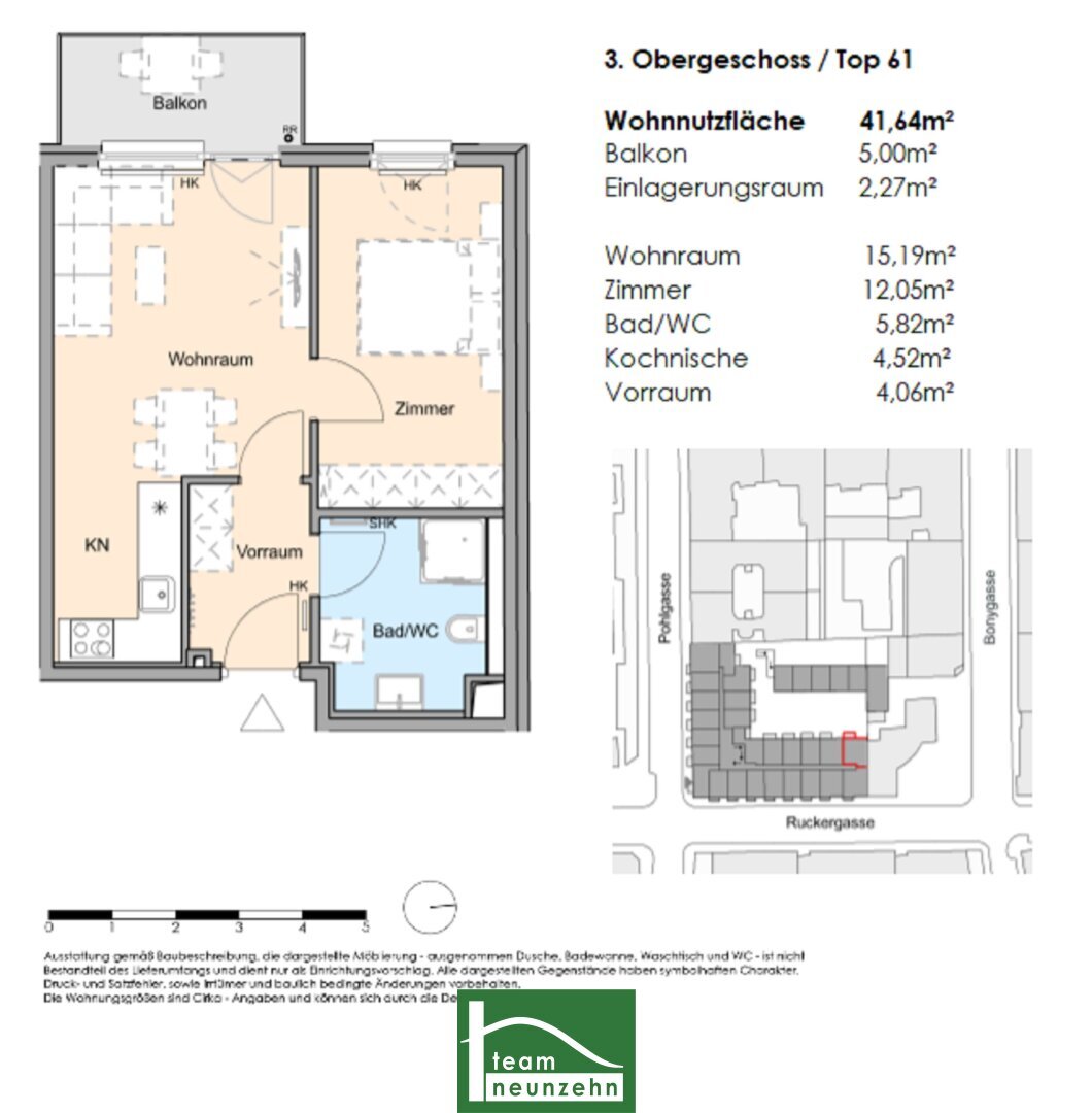 Wohnung zur Miete 700 € 2 Zimmer 41,6 m²<br/>Wohnfläche 3.<br/>Geschoss Pohlgasse 26 Wien 1120