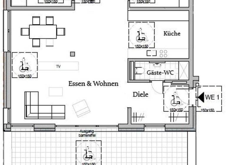 Wohnung zum Kauf - Erstbezug provisionsfrei 3 Zimmer 141,2 m² 1. Geschoss Wittlinger Straße Rümmingen 79595