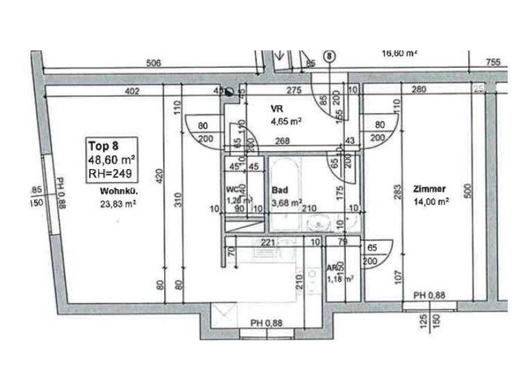 Wohnung zur Miete 648 € 2 Zimmer 48,4 m² 2. Geschoss Wien 1100