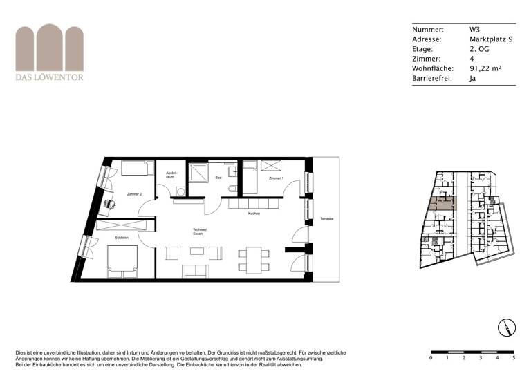 Wohnung zur Miete 1.625 € 4 Zimmer 91,2 m²<br/>Wohnfläche 2.<br/>Geschoss 01.09.2025<br/>Verfügbarkeit Marktplatz 9 Emmendingen Emmendingen 79312