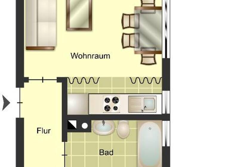 Wohnung zur Miete 429 € 3 Zimmer 51 m² EG Wildmundstraße 10 Obermeiderich Duisburg 47138