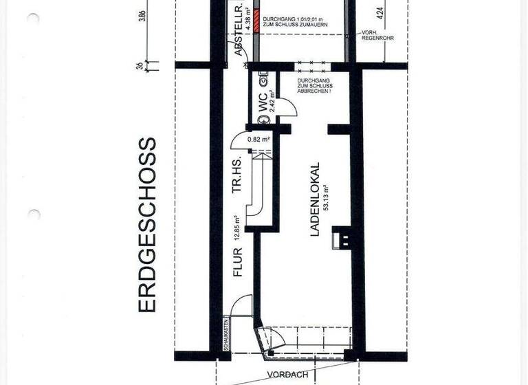 Ladenfläche zur Miete 1.000 € 1 Zimmer 53 m² Verkaufsfläche Kleve 47533