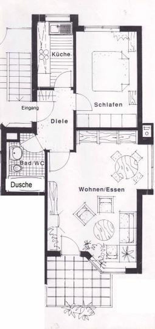 Wohnung zur Miete 800 € 2 Zimmer 50 m²<br/>Wohnfläche 1.<br/>Geschoss 01.03.2025<br/>Verfügbarkeit Möhringen - Mitte Stuttgart-Möhringen 70565