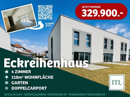 Reihenendhaus zum Kauf - Erstbezug 329.900 € 4 Zimmer 346 m² Grundstück Südtiroler Straße 73 Knittelfeld 8720