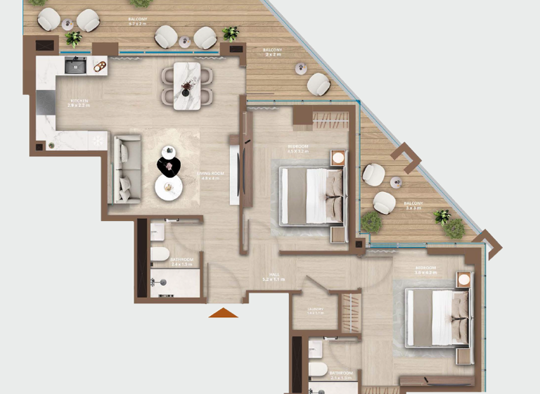 Wohnung zum Kauf 442.775 € 3 Zimmer 106,5 m² Dubai