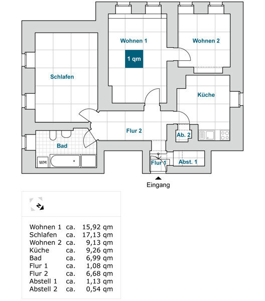 Wohnung zur Miete 504 € 2 Zimmer 69 m²<br/>Wohnfläche 15.12.2024<br/>Verfügbarkeit Weinbergstr. 8 Trachenberge Dresden 01129