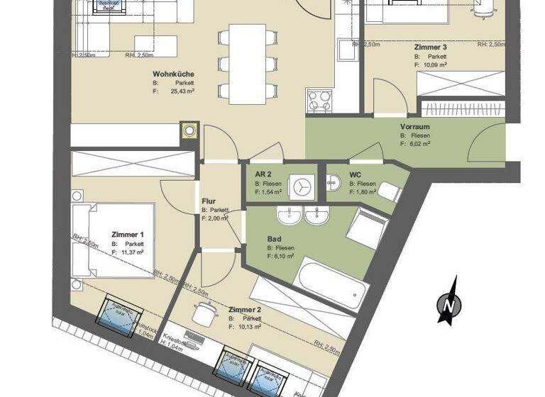 Wohnung zur Miete 950 € 4 Zimmer 74,5 m² St. Andrä-Wördern 3423