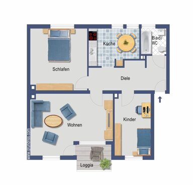 Wohnung zum Kauf provisionsfrei 191.000 € 3 Zimmer 77,3 m² EG Frankenstraße 21 Gremberghoven Köln 51148