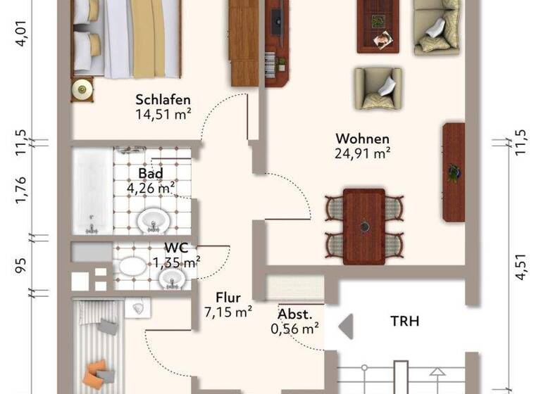 Wohnung zum Kauf 159.000 € 3 Zimmer 69,6 m² frei ab sofort Hittfeld Seevetal 21218