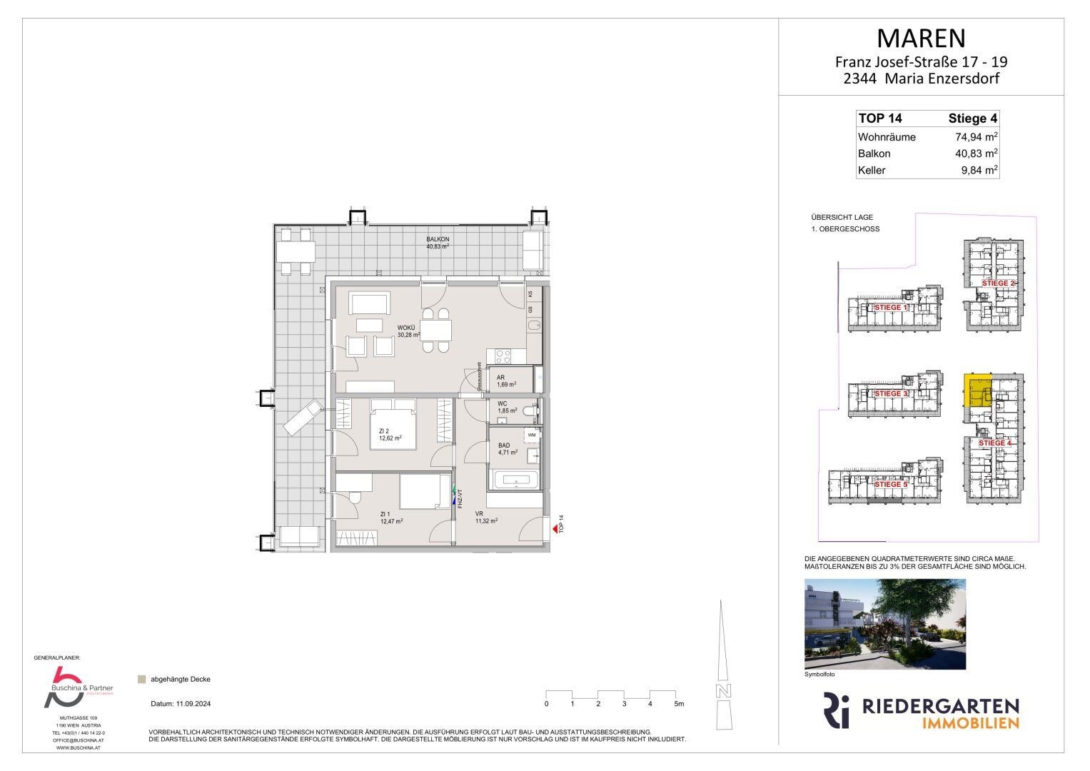 Wohnung zum Kauf 489.000 € 3 Zimmer 75 m²<br/>Wohnfläche 1.<br/>Geschoss Franz Josef-Straße 17-19 Maria Enzersdorf 2344