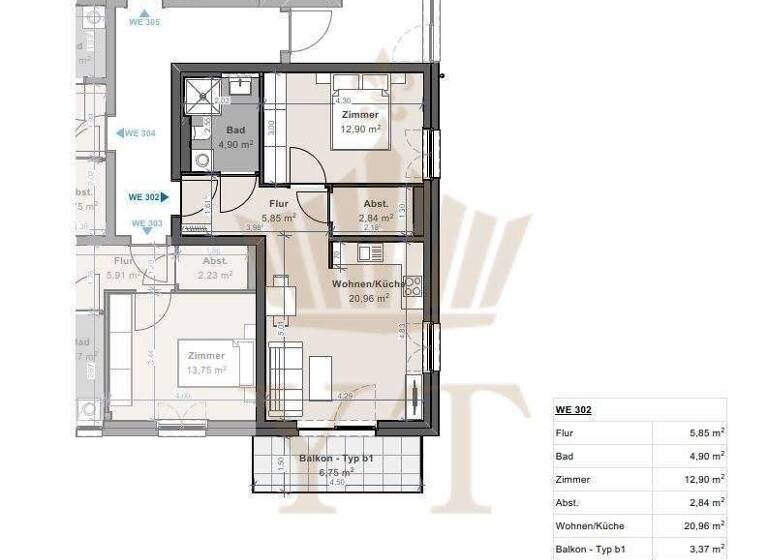 Wohnung zur Miete - Erstbezug 800 € 2 Zimmer 50,8 m² 1. Geschoss Biesenthal 16359