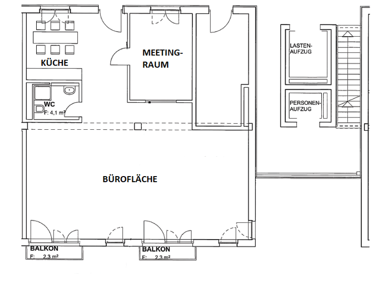 Büro zur Miete provisionsfrei 1.895 € 2 Zimmer 122 m² Bürofläche Leipziger Vorstadt Dresden 01097