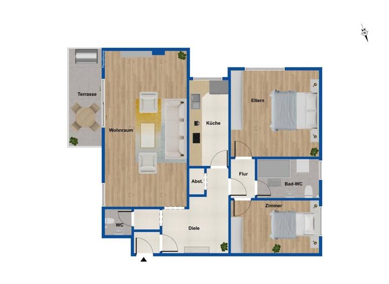 Wohnung zum Kauf 340.000 € 3 Zimmer 95,3 m²<br/>Wohnfläche 1.<br/>Geschoss Leimen Leimen 69181