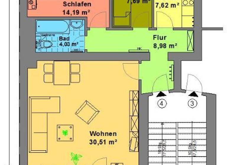 Wohnung zur Miete 370 € 3 Zimmer 74,5 m²<br/>Wohnfläche 01.06.2025<br/>Verfügbarkeit Eulitzstraße 21 Kaßberg Chemnitz 09112