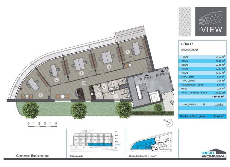 Bürofläche zur Miete provisionsfrei 2.600 € 163,8 m² Bürofläche Hochstr. 34 Innenstadt Baden-Baden 76530