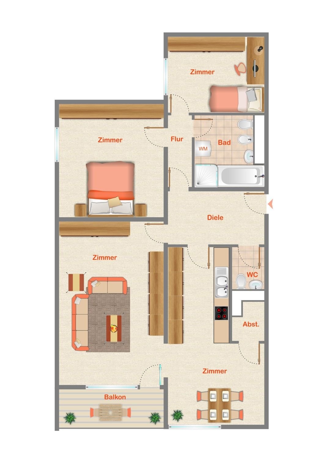 Wohnung zum Kauf 169.000 € 3 Zimmer 88,1 m²<br/>Wohnfläche 2.<br/>Geschoss Beaumarais Saarlouis 66740