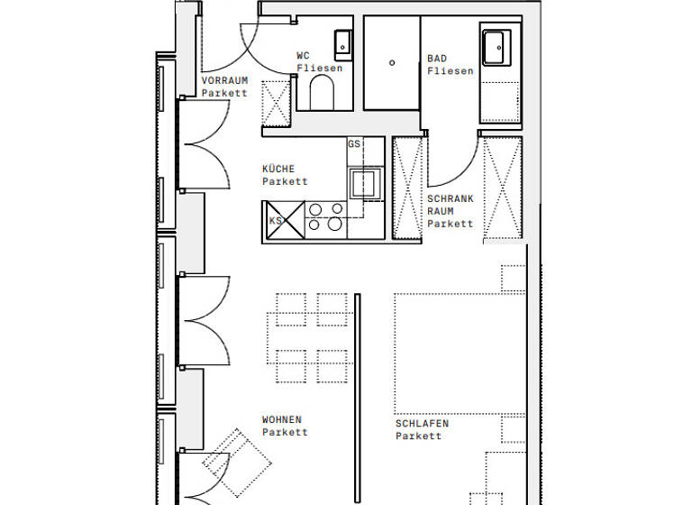Wohnung zur Miete - Erstbezug 902 € 1,5 Zimmer 45 m² 11. Geschoss Wien 1220