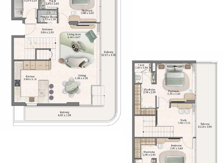 Wohnung zum Kauf provisionsfrei 1.072.399 € 5 Zimmer 208 m² Dubai
