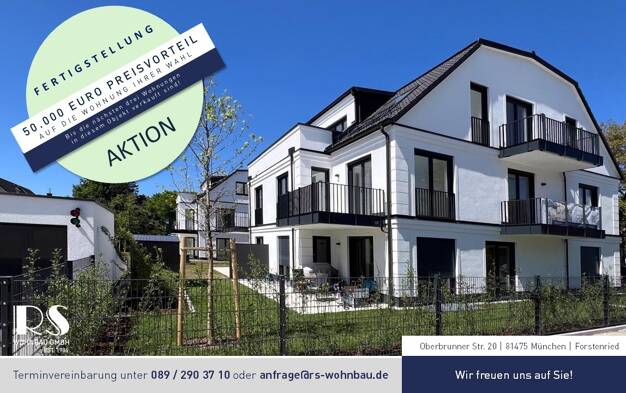 Wohnung zum Kauf - Neubau provisionsfrei 1.059.000 € 3 Zimmer 88 m² Souterrain, EG frei ab sofort Oberbrunner Straße 20 Fürstenried-West München 81475