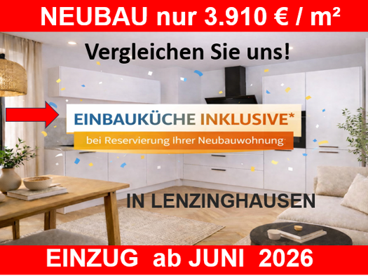 Terrassenwohnung zum Kauf provisionsfrei 324.500 € 3 Zimmer 83 m² frei ab 01.06.2026 Herringhausen Herford 32051