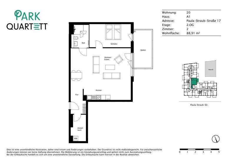 Wohnung zur Miete - Erstbezug 975 € 2 Zimmer 88,1 m² 2. Geschoss Paula-Straub-Str. 17 Villingen Villingen-Schwenningen 78048