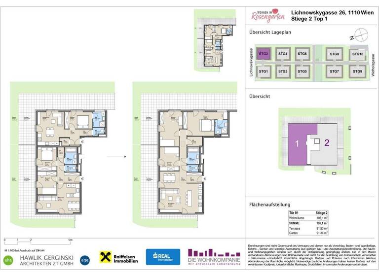Wohnung zum Kauf - Erstbezug provisionsfrei 589.155 € 4 Zimmer 110,1 m² EG Lichnowskygasse 26 Wien 1110