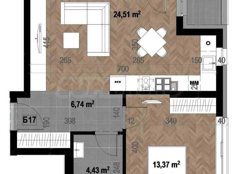 Studio zum Kauf 210.500 € 2 Zimmer 78 m² Sofia