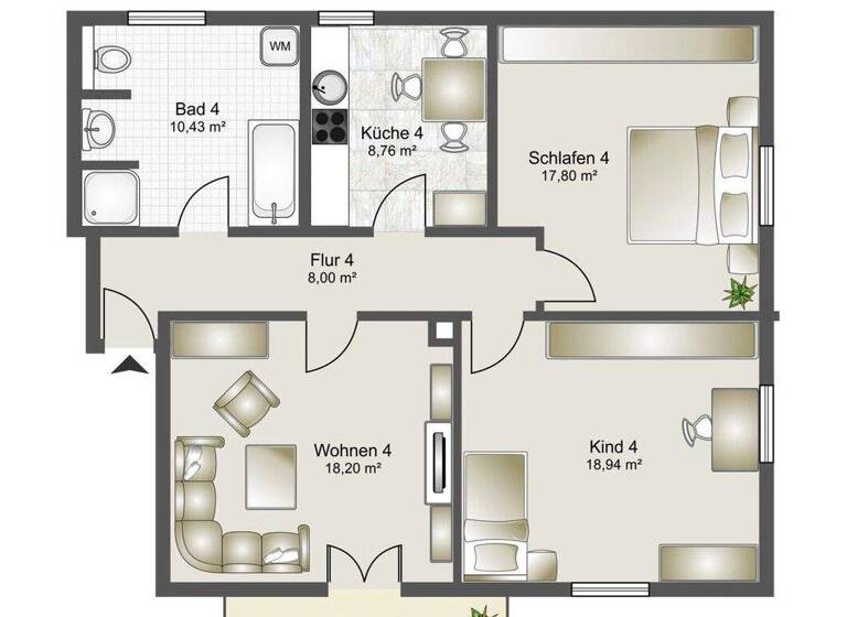 Wohnung zum Kauf provisionsfrei 283.800 € 3 Zimmer 84,4 m² 1. Geschoss Ansbach 91522