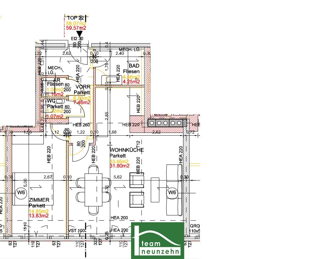 Wohnung zum Kauf 375.001 € 2 Zimmer 59,5 m²<br/>Wohnfläche 4.<br/>Geschoss Hernalser Gürtel 7 Wien 1170