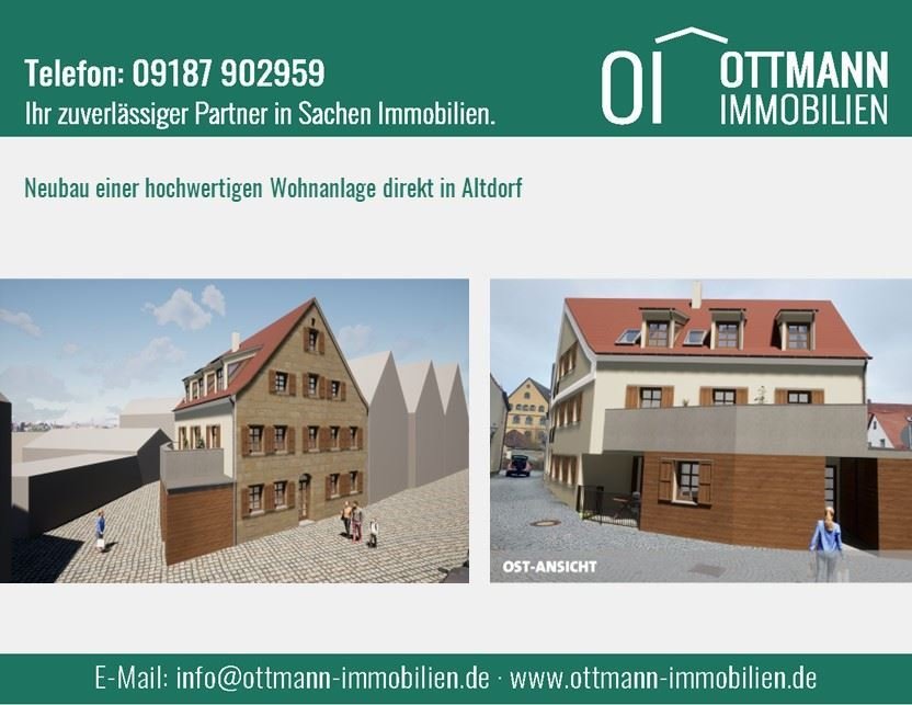 Wohnung zum Kauf provisionsfrei 448.000 € 4 Zimmer 80 m²<br/>Wohnfläche 2.<br/>Geschoss Altdorf Altdorf b. Nürnberg 90518