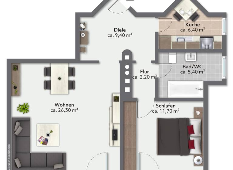 Wohnung zum Kauf 449.000 € 2 Zimmer 66 m²<br/>Wohnfläche EG<br/>Geschoss Trudering-Riem München 81825