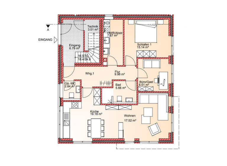 Wohnung zum Kauf 379.000 € 3 Zimmer 101 m² EG Nadorst Oldenburg 26127