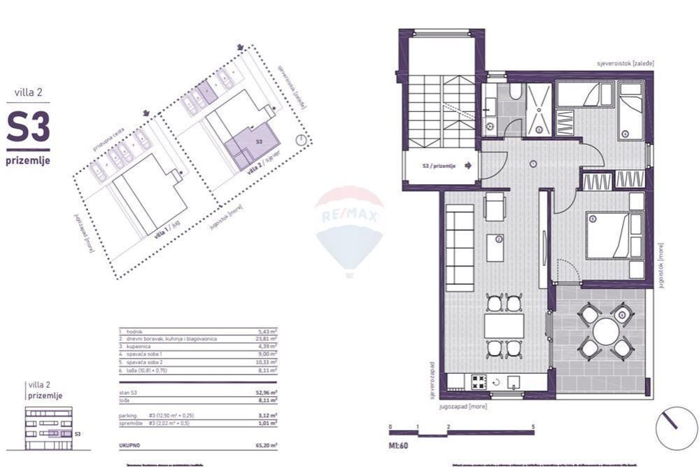 Wohnung zum Kauf 221.000 € 3 Zimmer 65 m²<br/>Wohnfläche Sveti Petar na Moru 23207