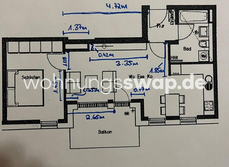 Wohnung zur Miete Tauschwohnung 1.265 € 2 Zimmer 50 m² 1. Geschoss Schwabing-Freimann München 80807