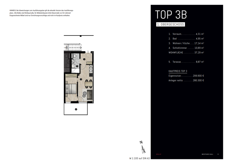 Wohnung zum Kauf - Erstbezug provisionsfrei 299.900 € 2 Zimmer 37,3 m² Purnerstraße Hall in Tirol 6060