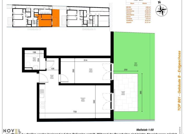 Wohnung zum Kauf - Erstbezug 261.000 € 2 Zimmer 47,2 m² EG Wien,Simmering 1110