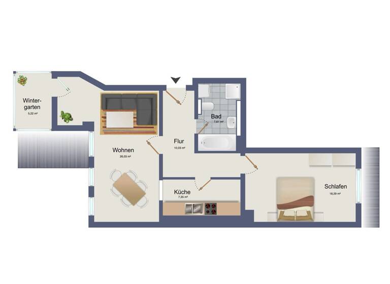 Wohnung zum Kauf 225.000 € 2 Zimmer 74,5 m²<br/>Wohnfläche Dachgeschoss<br/>Geschoss Zentrum-Nord Leipzig 04105