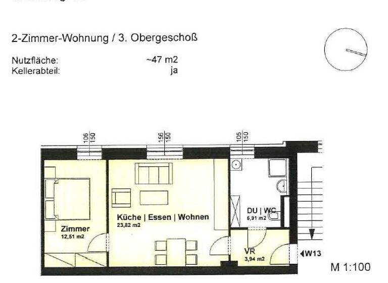 Wohnung zum Kauf 105.000 € 1,5 Zimmer 47,1 m² EG Leoben 8700