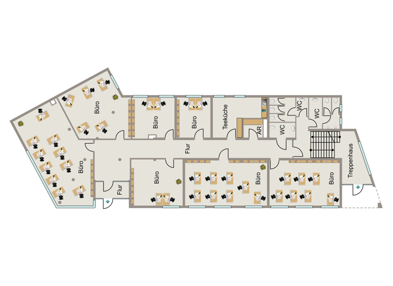 Bürofläche zur Miete provisionsfrei 693,1 m² Bürofläche Alleestr. 72-74 Beckum 59269
