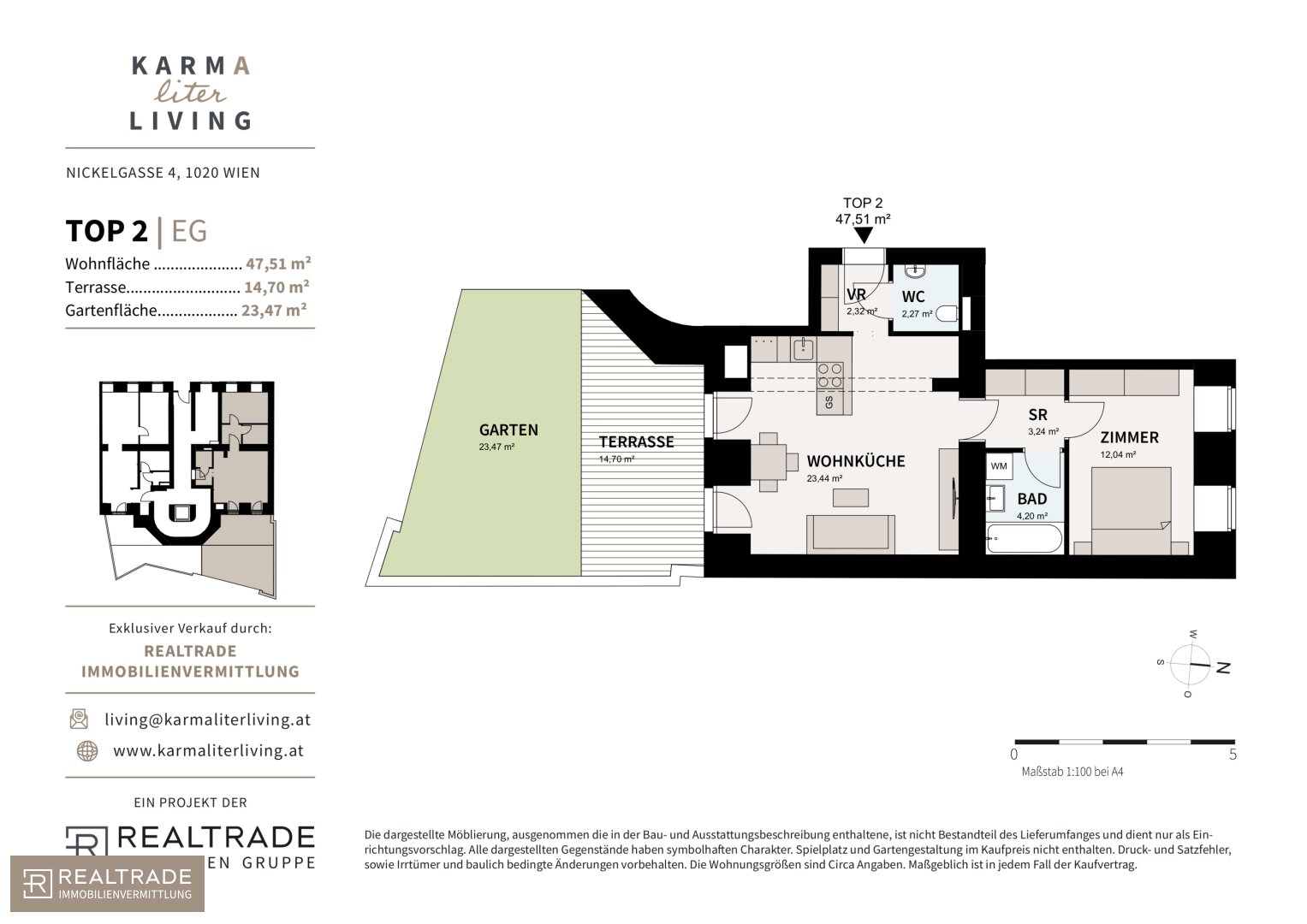 Wohnung zum Kauf 369.000 € 2 Zimmer 47,5 m²<br/>Wohnfläche EG<br/>Geschoss 01.02.2025<br/>Verfügbarkeit Nickelgasse 4 Wien 1020