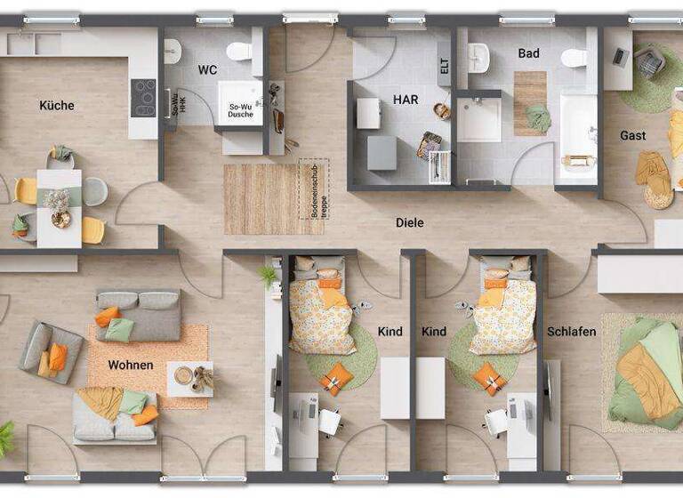 Bungalow zum Kauf - Erstbezug provisionsfrei 328.790 € 6 Zimmer 130,3 m² 450 m² Grundstück Wesendorf 29392